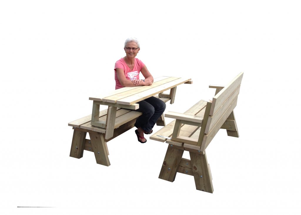 Flexibele buitenbank - picknicktafel - werktafel